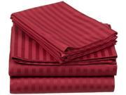 Impressions Striped Sheet Set Long Staple Cotton 650 thread Count Twin Burgundy