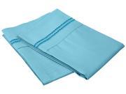 Impressions King Pillowcases Wrinkle Free Microfiber Embroidered 2 Piece Set Aqua