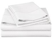 Impressions Checkered Sheet Set 800 Thread Count Extra Pillowcases Full White
