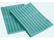 Impressions Striped 650 Thread Count Pillowcases Premium Cotton Standard Teal