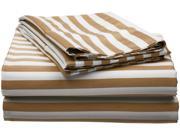 Impressions Cabana Striped Sheet Set 600 Thread Count Queen Taupe