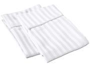 Impressions Standard Striped Pillowcases Wrinkle Free Microfiber 2 Piece Set White