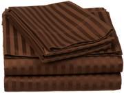 Impressions Striped Sheet Set Long Staple Cotton 650 thread Count Queen Chocolate