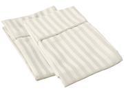 Impressions Standard Striped Pillowcases Wrinkle Free Microfiber 2 Piece Set Ivory