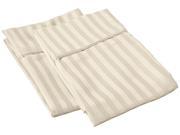 Impressions Standard Striped Pillowcases Wrinkle Free Microfiber 2 Piece Set Tan