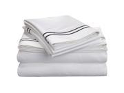 Impressions 800 Thread Count Sheet Set Premium Long Staple Cotton Queen White Black