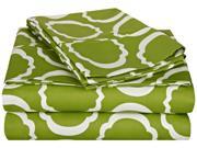 Impressions Scroll Park Sheet Set 600 Thread Count Cotton Rich Full Green White