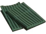 Impressions Striped 300 Thread Count Pillowcases Premium Cotton Standard Hunter Green