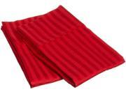 Impressions Striped 300 Thread Count Pillowcases Premium Cotton Standard Red