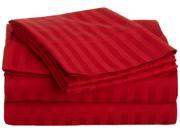 Impressions Striped 300 Thread Sheet Set Premium Long Staple Cotton Cal King Red