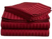 Impressions Striped 300 Thread Sheet Set Premium Long Staple Cotton King Red