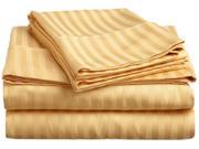 Impressions Striped 300 Thread Sheet Set Premium Long Staple Cotton Queen Gold