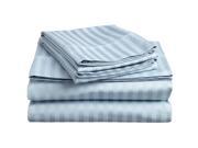 Impressions Striped 300 Thread Sheet Set Premium Long Staple Cotton Full Light Blue