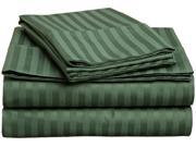 Impressions Striped 300 Thread Sheet Set Premium Long Staple Cotton Queen Hunter Green