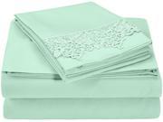 Impressions Twin Sheet Set Microfiber Embroidered REGAL LACE Design GIFT BOX Mint