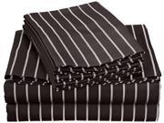 Impressions Bahama Striped Sheet Set Extra Pillowcases Cal King Black