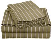 Impressions Bahama Striped Sheet Set Extra Pillowcases Twin XL Sage