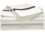 Impressions 300 Thread Count Sheet Set 100% Long Staple Cotton Full White Black
