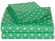 Impressions Twin Polka Dot Cotton Blend Sheet Set 600 Thread Count Sage