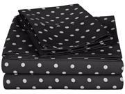 Impressions Twin Polka Dot Cotton Blend Sheet Set 600 Thread Count Black