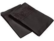 Impressions Standard Pillowcases Microfiber Embroidered REGAL LACE 2 Piece Black
