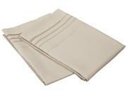 Impressions Standard Pillowcases Wrinkle Free Microfiber Embroidered 2 Piece Set Tan