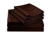 Impressions Embroidered Hem Stitch Sheet Set Extra Pillowcases Split King Chocolate