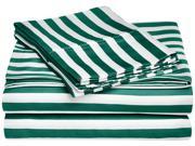 Impressions Striped Cabana Sheet Set for Kids 600 Thread Count Twin Hunter Green