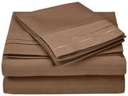 Impressions Twin XL Sheet Set Microfiber Embroidered 3 LINE Design GIFT BOX Taupe