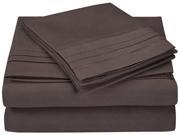 Impressions Queen Sheet Set Microfiber Embroidered 3 LINE Design GIFT BOX Charcoal