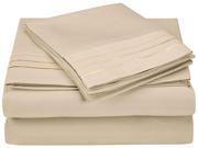 Impressions Full Sheet Set Microfiber Embroidered 3 LINE Design GIFT BOX Ivory