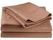 Impressions Embroidered Hem Stitch Sheet Set 600 Thread Count Full Taupe