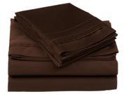 Impressions 650 Thread Count Sheet Set Premium Long Staple Cotton Olympic Queen Chocolate