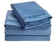 Impressions 1500 Thread Count Sheet Set Premium Long Staple Cotton Queen Medium Blue