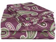 Impressions Paisley 100% Cotton Flannel Sheet Set Warm Cozy For Winter Twin Purple