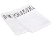 Impressions Embroidered Kendell Pillowcases Long Staple Cotton Standard White Grey