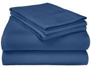 Impressions 100% Cotton Flannel Sheet Set Warm Cozy For Winter Full Navy Blue