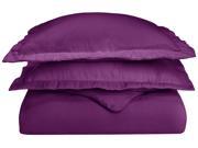 Impressions 100% Cotton Flannel Duvet Cover Set Warm cozy Weight Full Queen Purple
