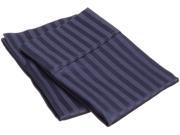Impressions Striped 300 Thread Count Pillowcases Premium Cotton Standard Navy Blue