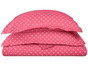 Impressions Polka Dot 600 Thread Count Duvet Cover Set Cotton Rich Twin Pink