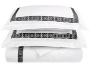 Impressions KENDELL Embroidered Duvet Cover Set Long Staple CottonTwin Twin XL White Black