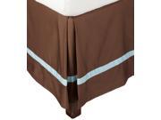 Impressions Hotel Collection 100% Long Staple Cotton Bed Skirt Mocha Sky Blue King