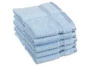 Superior 10 Piece Face Towel Set 100% Premium Long Staple Combed Cotton Light Blue
