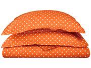 Impressions Polka Dot 600 Thread Count Duvet Cover Set Cotton Rich Full Queen Orange