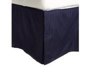 Impressions Striped Premium Premium Cotton Bed Skirt 300 Thread Count Navy Blue Twin