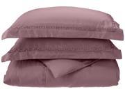 Impressions Embroidered 600 Thread Duvet Cover Set Long Staple Cotton Full Queen Lavender