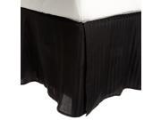Impressions Striped Premium Premium Cotton Bed Skirt 300 Thread Count Black Twin