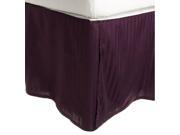 Impressions Striped Premium Premium Cotton Bed Skirt 300 Thread Count Plum King