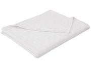 Impressions Twin Twin XL Blanket 100% Cotton For All Season BASKET WEAVE Design White