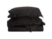 Impressions 300 Thread Duvet Cover Set 100% Premium Long Staple Cotton Full Queen Black